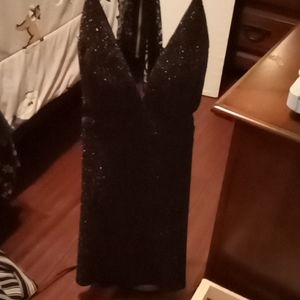 Black open back dress